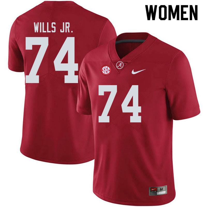 Alabama Crimson Tide Women's Jedrick Wills Jr. #74 Crimson NCAA Nike Authentic Stitched 2019 College Football Jersey HS16Y42KJ